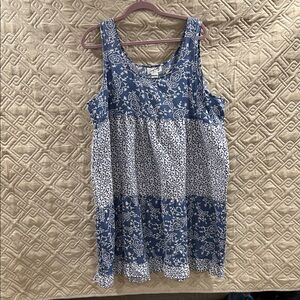 Soybu Blue and White Floral Top